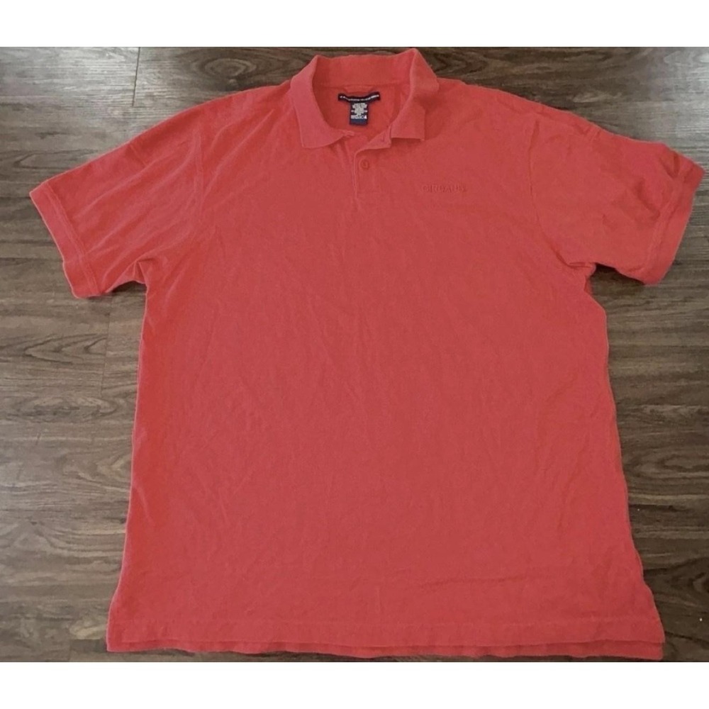 Girbaud Polo Shirt Mens 2XL Red Solid Short Sleeve Pima Cotton Knit Logo Casual